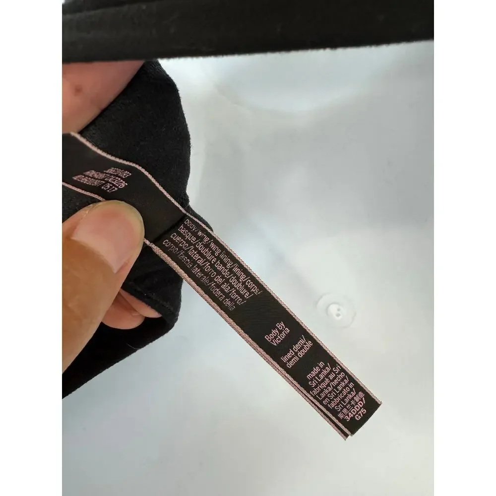 Victoria’s Secret Body by Victoria Demi Bra 34DDD Black Lace - Picture 3 of 8